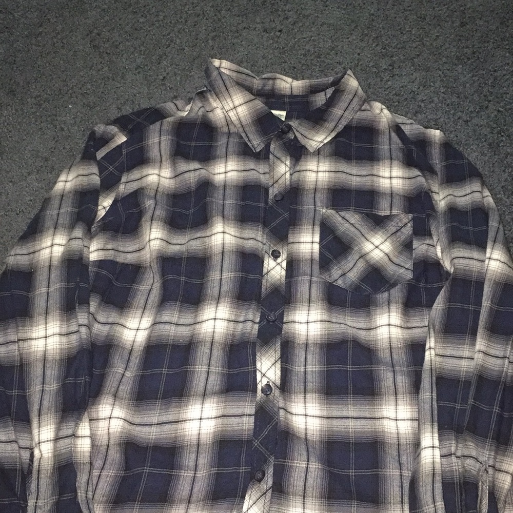 blue button down shirt